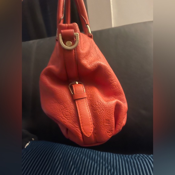 MCM Orange Monogram Embossed Leather Medium Handbag NO crossbody strap AUTH - Picture 5 of 16